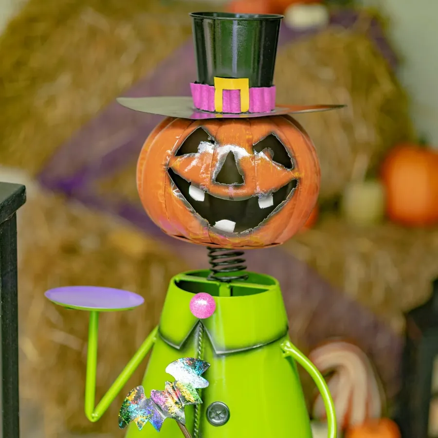 43.3 Halloween Pumpkin Voodoo Magician Halloween Folk Art