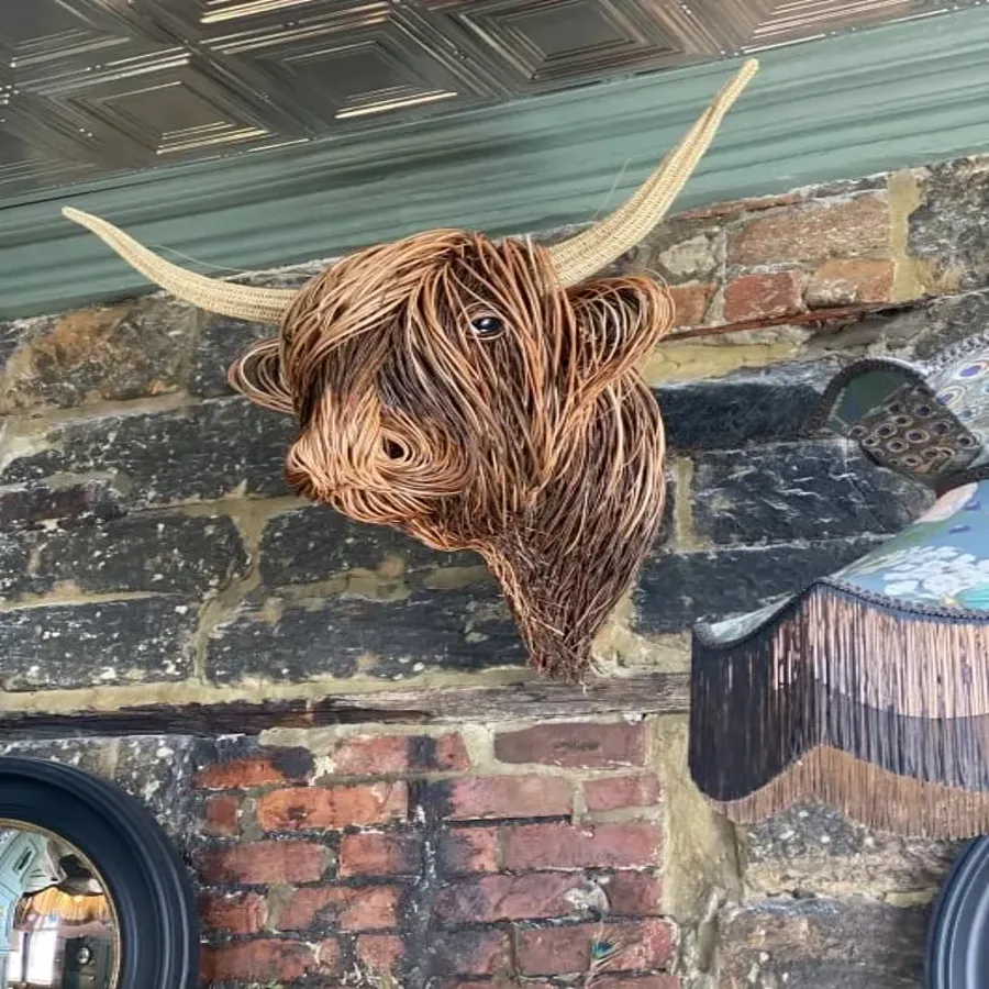 Woven Willow Highland Cow - Halloween