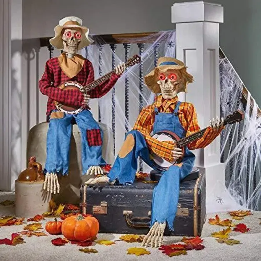 Funny Animated Dueling Banjo Skeletons-Halloween