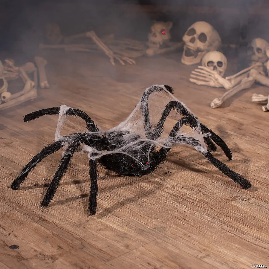 24 Inch Animated Walking Spider with Web Halloween Decoration